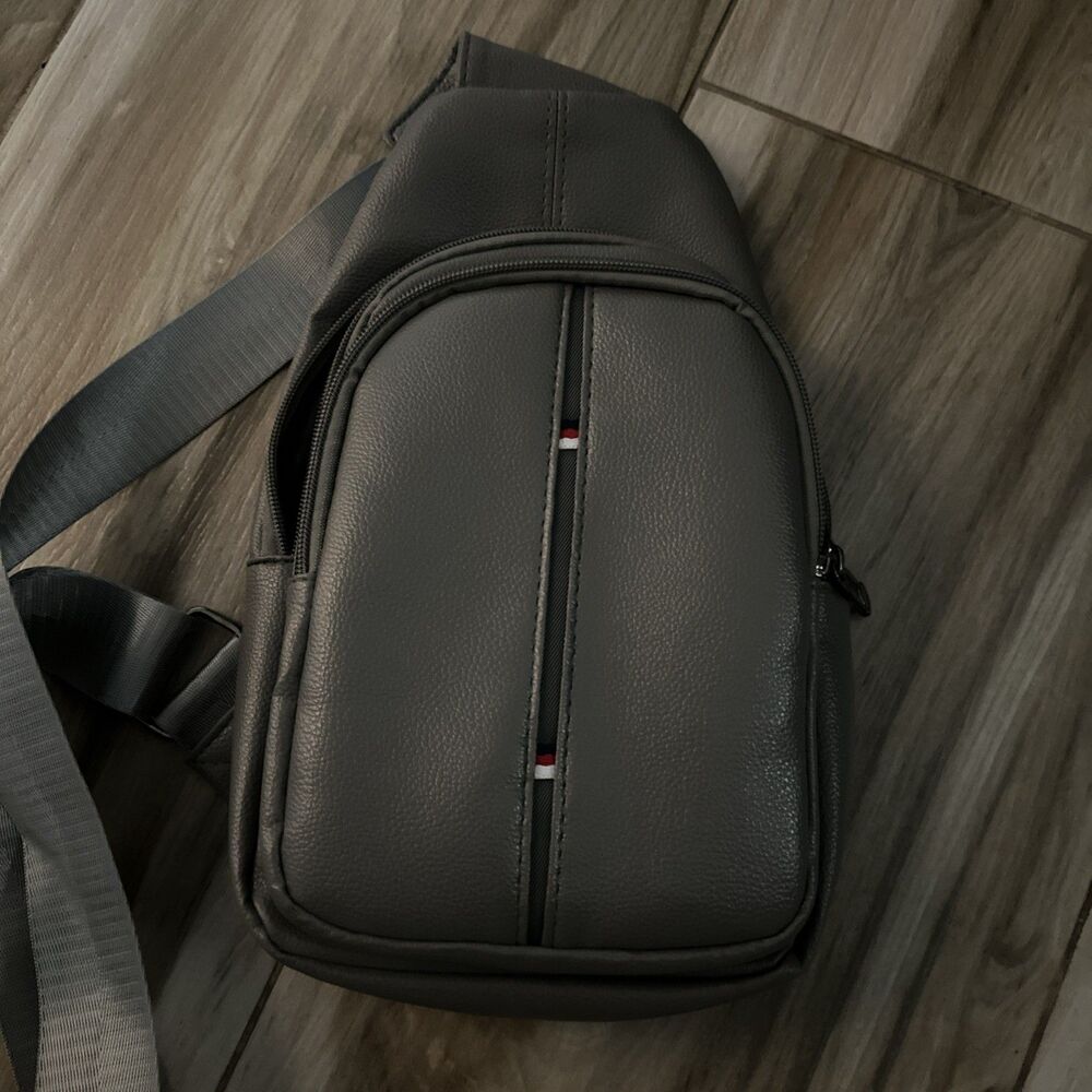 Crossbody Grey Unisex Bag Adjustable Strap